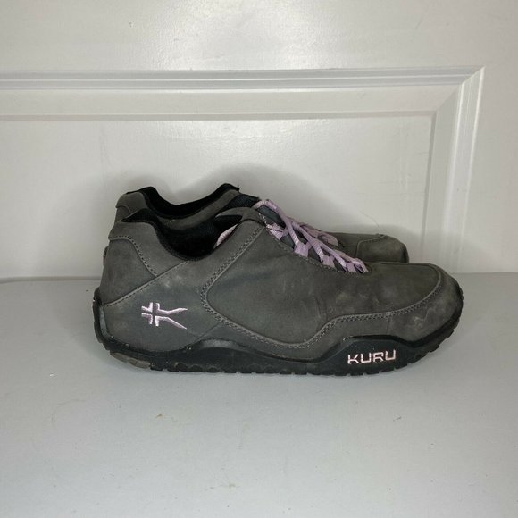 KURU Shoes - Kuru Chicane Trail Hiking Sneakers Gray Suede Purple Lace Up Shoes Women's 9